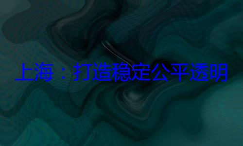 境稳定公平透明的营商环上海打造